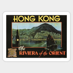 HONG KONG The Riviera of the ORIENT Vintage Travel Sticker